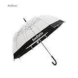 クリアバブル傘 透明 バードケージ構造 ブラックトリム 100％ポリエステル クリアバブル傘 SPA-003