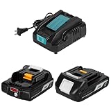 マキタ 18V バッテリー 3.0Ah 充電器セット BL1830B 互換 防火材料シェルと長寿命電池セル採用 マキタ 電動工具 リチウムイオン電池 BL1830 BL1840 BL1850 BL1860 BL1890など 製造物責任保険付 PSE認証済品 (18V/3.0Ah バッテリー 2個+充電器セット)