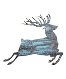 Designocrasy Reindeer Silhouette Sign. Handcrafted Wooden Wall Art, Home D?cor, Rustic Blue, 18" [並行