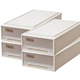 Fits フィッツケース 衣装ケース まとめ買い4個セット 押入れ用 スリム カプチーノ