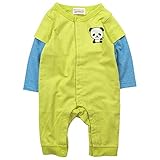 《初夏春秋対応》 ☆GARACH(ギャラッチ) 天竺 CLOVERパンダ長袖カバーオール 80cm /RM NO.AH-1714301