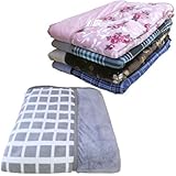 ノーブランド品 【2枚セット】【少々難あり】【色柄おまかせ】毛布 2枚合わせ 内外毛織 AB品襟付きエステル合わせわた入り毛布 シングルサイズ 約140×200cm（WH-107）軽量タイプ（5点セットではなく、2点セットでの販売商品です）