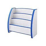 (日本製 完成品でお届け) ソフト素材 全ての角にソフト素材ＥＶＡ樹脂使用 絵本ラック (biblio) トール ブルー