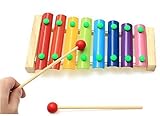 iHome&iLife Wooden 8 Tones Rainbow Colorful Hand Knock Piano Wisdom Development Enlightenment Musica