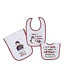 NFL Baltimore Ravens赤ちゃんの1stクリスマス2 Bibs and 1 Burp Clothセット（3点セット）、1サイズ、ホワイト/レッド