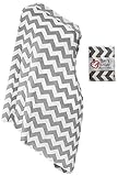 Bay's Infinity Nursing Scarf for Breastfeeding - Double-Sided Grey Chevron Pattern - Incredible Qual