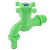 uxcell 給水栓 蛇口 キッチン ベイスン シンク 1/2 BSP オス スレッド 直径 ターン ハンドル グリーン