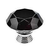 YIFAN 引き出しハンドル　手すり 取っ手 家具 ドア　シンプル　部屋 家庭用 きれい クリスタル ダイヤモンド ガラス 　戸棚　ドレッサー ネジ付き 安全　精巧　水晶　高級感 きらきら　ブラック