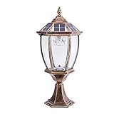 LEDライト LEDソーラーポスト照明現代コレクション屋外屋外ポストランタンコラムライトキャストアルミ屋外ポストライティング防水フェンスライトインテリアピラーライトヤードライト（Φ24cm* 50cm