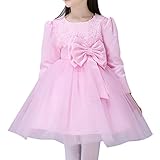 MAOMAO 長袖 花嫁介添人 ベビー お嬢様 リボン飾り 花柄 可愛い　キッズ ワンピース 女の子　プリンセスなりきり　 ガールズ フォーマル 発表会 入園式 演奏会 ピンク　130