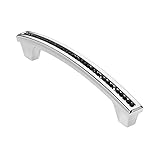 Wisdomストーン410196 ch-b Portofinoクロームwithブラッククリスタルキャビネット引き出し、3 – 3 / 4 "