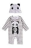 (ウォ２U)Woo2u 子供 キッズ 赤ちゃん 可愛い 動物柄 オーバーオール ベビー服 ロンパース ボーダー 肌着 パジャマ 寝間着 カバーオール ジャンプスーツ ボディスーツ パンダ 80