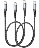 SUNGUY USB Type C ケーブル 0.5M 【2本組】 PD対応 60W 急速充電 USB C to USB C 短い Type C to C ケーブル USB2.0データ転送 iPhone17/16/15シリーズ、Galaxy S25/S24、iPad Pro/iPad air/MacBook Air/MacBook Proなどのタイプｃ機種に対応 50cm グレー
