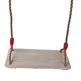 Tinksky木製Hangingスイングpreservative-treated Timber Polished for子供と大人レッドファスナー調節可能なロープ( 4点Hardwood )