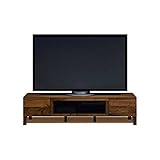 【takano_mokkou 高野木工 LECCE レッチェ リビング シリーズ】 完成品 国産 送料無料 ウォールナット リビング収納 (142TVボード黒ガラス)