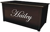 木製トイボックス、ラージエスプレッソToy Chest、Personalizedエドワードフォント WTE- Edwardian-S