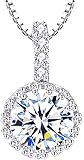 [ベルジュエリー･トーキョー]SWAROVSKI(R)crystals スワロフスキー(R)ジルコニア 2ct 大粒 ネックレス czダイヤモンド 豪華ジュエリー ボックス付き (プラチナ仕上げ)