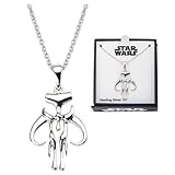 STAR WARS Mandalorian Symbolカットアウトスターリングシルバーペンダントネックレス18 "