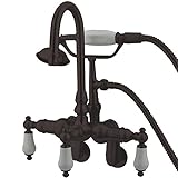 Kingston Brass CC305T5 Vintage Leg Tub Filler with Hand shower Wall Angle Arm, Oil Rubbed Bronze [並行