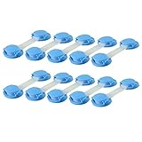 Jolieer セットキャビネットドア引き出し冷蔵庫トイレ子供キッド赤ちゃんの安全のために安全性プラスチックロック 10個セット (ブルー)