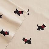Cuddl Duds Scotties Queen Flannel Sheet Set [並行輸入品]