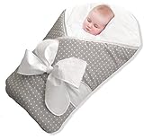 BundleBee Baby Wrap/Swaddle/Blanket Feather Light/Grey Polka Dot 0-4 Months 【joybaby】 [並行輸入品]