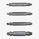 4in1 スクリューエクストラクタ ドリルビットツール 壊れたボルトリムーバー （1＃、2＃、3＃、4＃） プラスチックケース付き,
