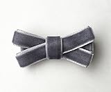 Baby Deer Clips ヘアクリップ for ベビー キッズ ベルベットリボン (グレー)