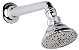 Rohl C5504ESTN Perletto 3-in Anti-Cal Single Function Showerhead with 7-in Shower Arm, Satin Nickel 