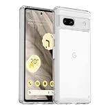 Google Pixel7A 用 ケース クリア 耐衝撃 PC背面+TPU 柔軟 防指紋 米軍MIL規格 ストラップホール付き ワイヤレス充電対応 透明 薄型 黄変防止 滑り防止 (透明) 15-Pixel7A-01