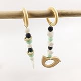 Mamimami Home [マミマミホーム] 歯固め授乳ペンダント 面白い動物型 グレーシリコンリング[天然木育] 2枚セット Type 2