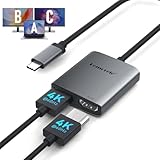 USB C デュアル HDMI 変換アダプタ ハブ 4K@60Hz 2-IN-1 Type Cハブマルチディスプレイ3画面出力2画面 MST hdmiデュアルモニター 拡張モードハブアルミ合金筐体（灰色）