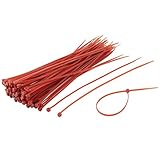 ワイヤーのひも，SODIAL(R) 100×3ミリメートルX200ミリメートルレッドパッチクランプストップケーブルワイヤーネクタイ