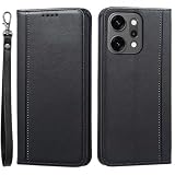 Oppo Reno14 5G ケース 手帳型 Reno14 5G 通用 リノ 14 5G SIMフリー CPH2737 手帳ケース Reno 14 5g ストラップケース oppo リノ145G カバー OPPOreno145g ケース オッポ Reno14 5G 携帯ケース 適用 Cobeimisr CASE マグネット ストラップ カード スマホケース ブラック