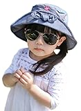 (スマイル ワキキ)Smile YKK 可愛い バケット ハット キッズ サファリハット 女の子 ベビー帽子 UVカット 赤ちゃん 花飾り 55