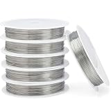 SSZYMAOYI アーティスティックワイヤー 6巻入 線径0.2mm、0.4mm、0.5mm、0.6mm、0.8mm、1.0mm シルバー ワイヤークラフト用 銅線 細め 光沢感 ワイヤークラフト DIY手芸素材 ジュエリー作 ビーズ製作