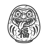 ForzaGroup ダルマ カッティングステッカー 狂気シリーズ 車 バイク ヘルメット 屋外耐候 (8cm×6.8cm ダークグレー)