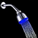 LuxBene(TM)マルチカラー水グローLEDライトシャワーヘッドの温度センサ7色がシャワーヘッドのバスルームアクセサリーを変更します