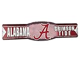 Alabama Crimson Tide千鳥格子NCAA 4 " x17 "プラスチックStreet Sign