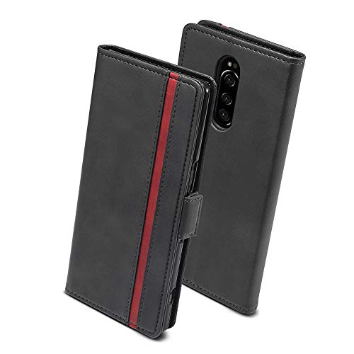 xperia 1 ケース 手帳型 [ SO-03L SOV40 ] – Rssviss サイドマグネット カード収納 横置き機能 高級PUレザー xperia 1 カバー 財布型 (Sony Xperia 1 SO-03L SOV40用) W5 ブラック