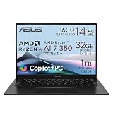 ASUS ノートパソコン Zenbook 14 OLED UM3406KA 14インチ AMD Ryzen AI 7 350 メモリ32GB SSD 1TB Windows 11 Copilotキー搭載 AIPC バッテリー駆動 13.2時間 重量 1.2kg 有機ELパネル Type-C給電対応 ジェードブラック UM3406KA-3AI7321W