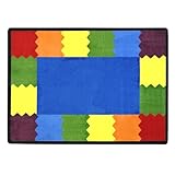 Joy Carpets Kid Essentials Early Childhood Block Party Rug Multicolored 5'4 x 7'8 [並行輸入品]