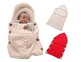 tmery新生児ラップ毛布幼児ベビーウールニットブランケットSleepingバッグ(ベージュ)