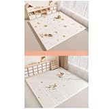 Miffia プレイマット 赤ちゃん 折りたたみ xpe 200×180×2cm 厚手 安全検査済み ベビーマット 防水 防音 ベビープレイマット 滑り止め おしゃれ ベビー 出産祝い 一枚入り (黒と白のドット,【 両面】200×180×2cm)
