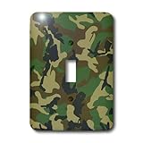 3dRose LLC lsp_20353_1 Green Camoflauge Print - Single Toggle Switch