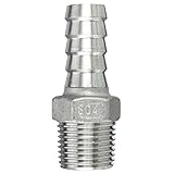 オスねじパイプ継手 – TOOGOO ( R ) NPTステンレススチールコネクタ外部スレッドバーブホースノズルホース測定: 1 / 2インチx 15 mm