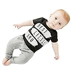 幼児用ベビー男の子2個夏レタープリントTシャツ+ロングパンツ衣装スーツ US サイズ: 18-24 Months カラー: ブラック