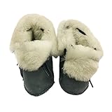 FURFURMOUTON ベビー ムートンルームシューズ 赤ちゃん こども キッズ Baby ベビー靴 室内履き ふわふわ もこもこ かわいい 暖かベビーシューズ SMB812 (ネイビー)