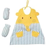 [象-2]コットンの子供のエプロンの料理ペインティングスモックキッズアーティストエプロン