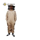 アプリコット ラウンドキャップ 養蜂用 蜂防護服 フェイスネット付上下服 蜂巣 害虫駆除 (XXL)